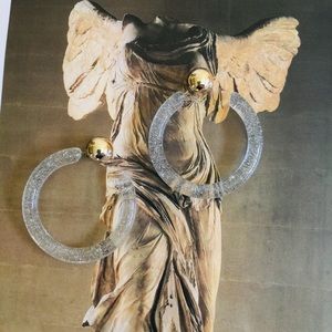 Shimmery transparent hoop earrings